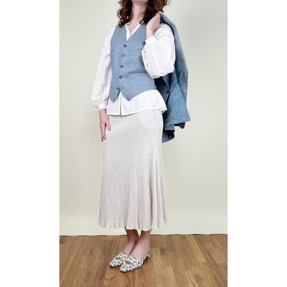 Vintage 70s Union Made Blazer Vest Matching Set Quiet Luxury Wedding Guest 1970s - Picture 11 of 15